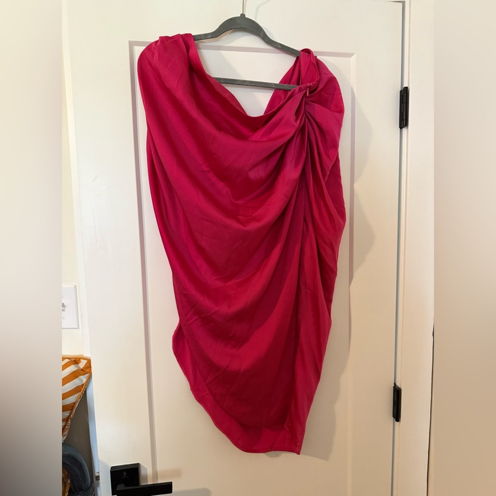 Vibrant Pink Draped Skirt